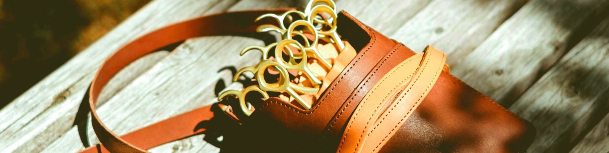 umasioオーダーシザーケース 6丁 オレンジ グリーン umasio様専用