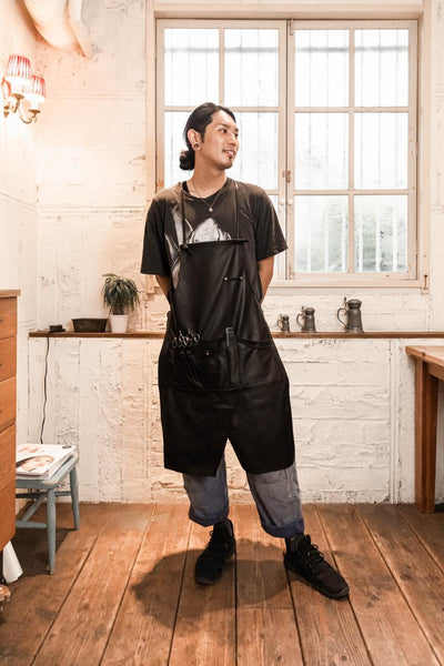 新型可洗皮革-hakama圍裙-