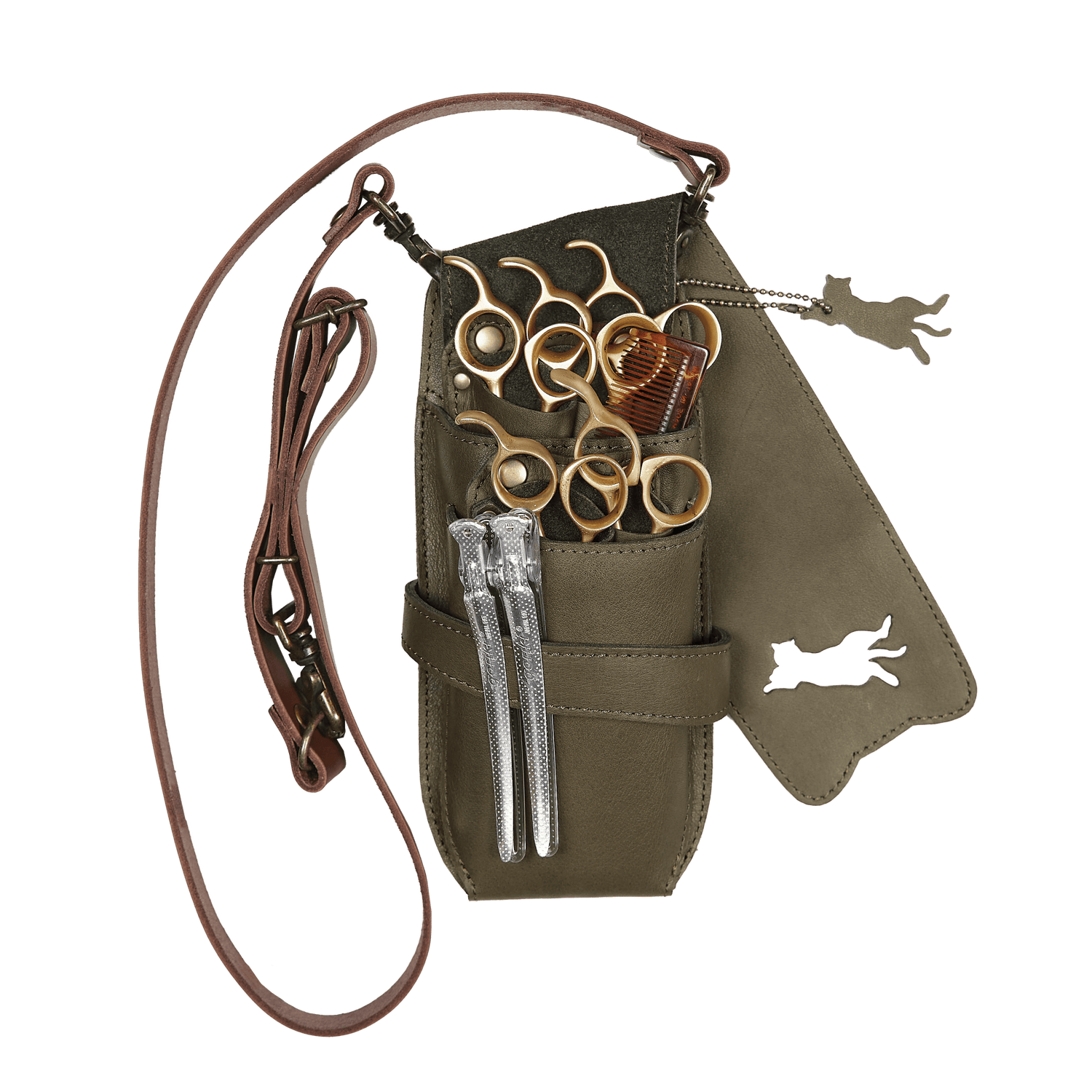 保護ネコ支援 aoneco スリムシザーケース モスグリーン ANA002 aruci