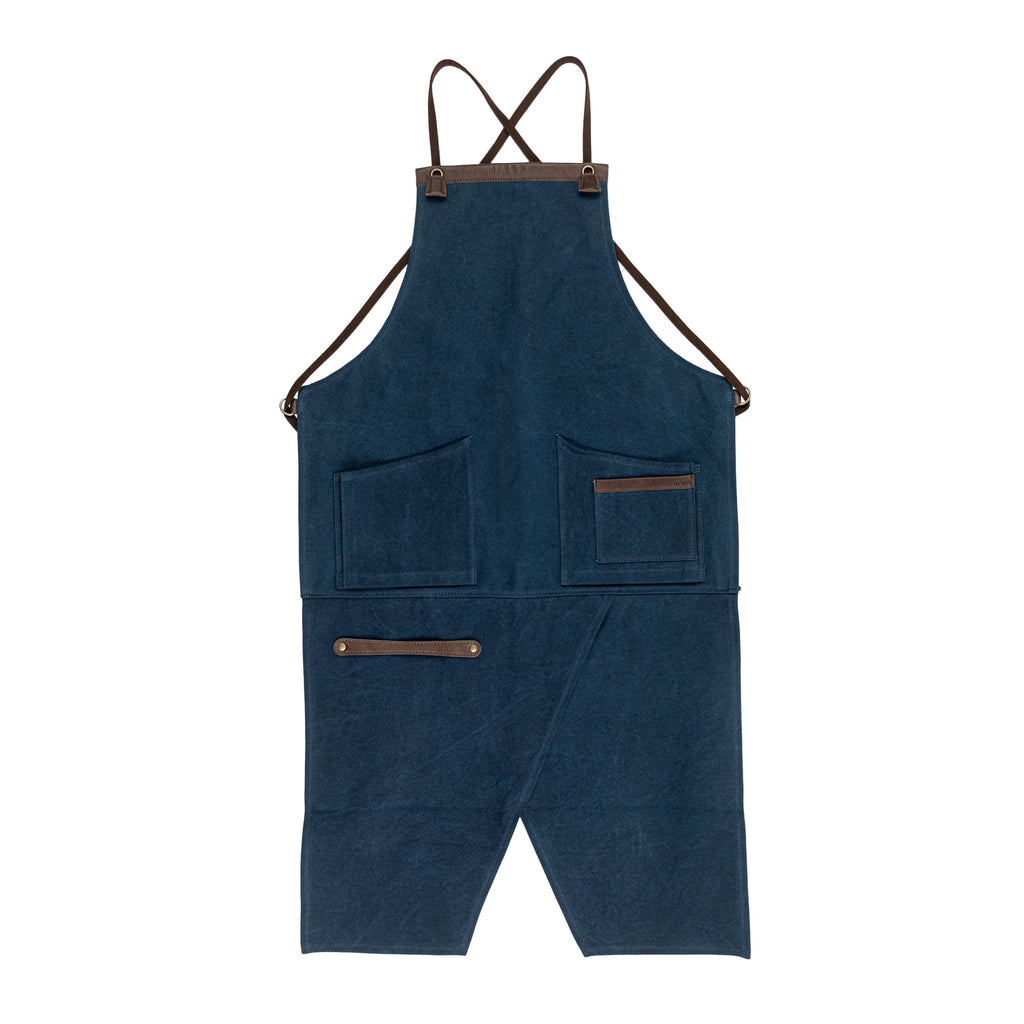 hakama Apron Semi-Long Length Navy - Unisex Size