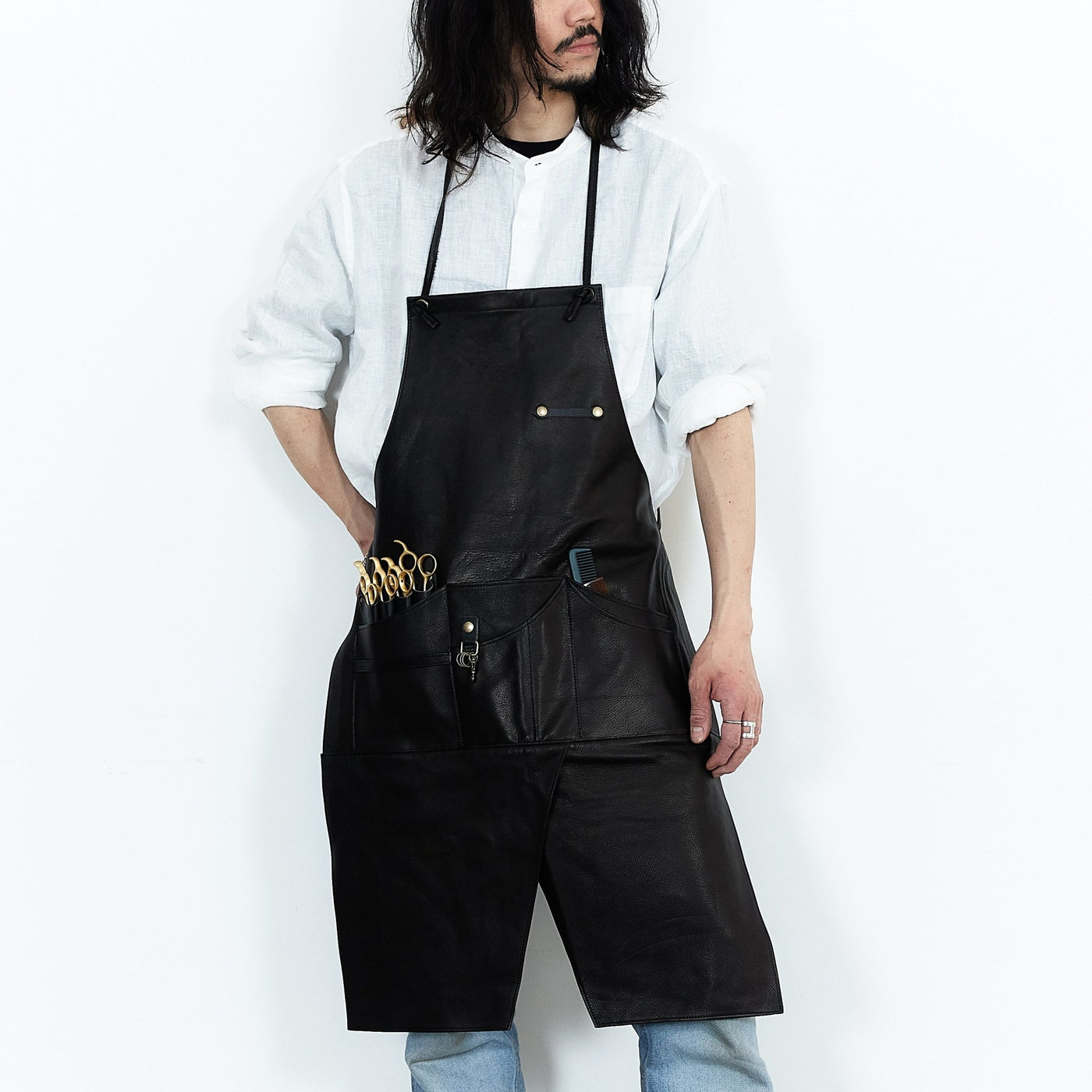 Washable leather hakama Apron - Unisex size