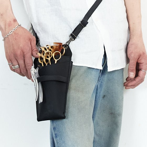 ラバータッチレザーのシザーケース ヘキサゴン TH004 aruci